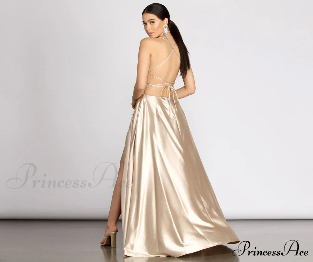 Kaia Satin Stylish A-Line Dress image 2