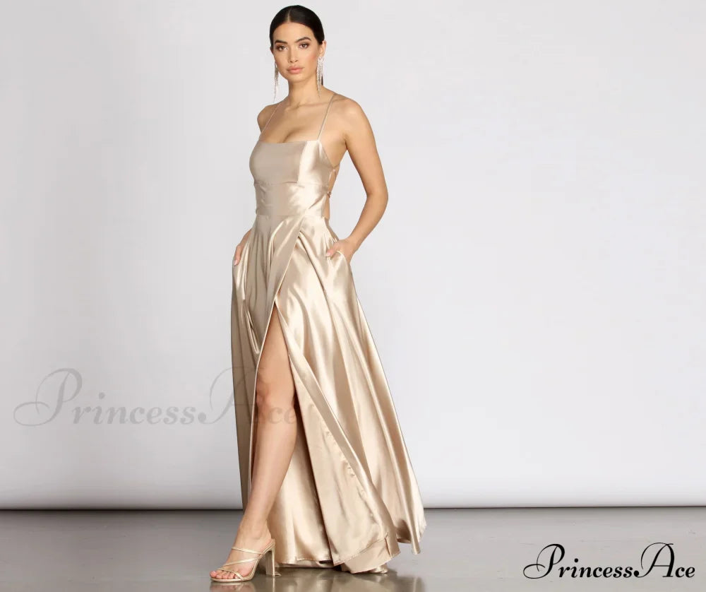 Kaia Satin Stylish A-Line Dress image 3