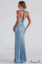Kasey Formal Stylish Sequin Halter Dress image 8
