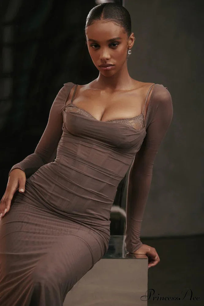 Katarina Black Stylish Maxi Dress image 11
