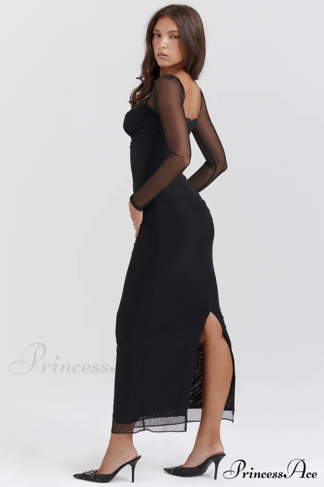 Katarina Black Stylish Maxi Dress image 4