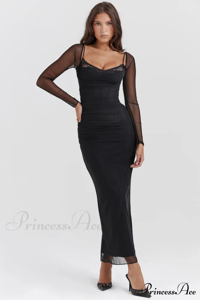 Katarina Black Stylish Maxi Dress image 1