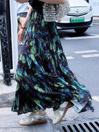 Kawaii Bohemian Floral Maxi Skirt Summer Retro Romantic image 3