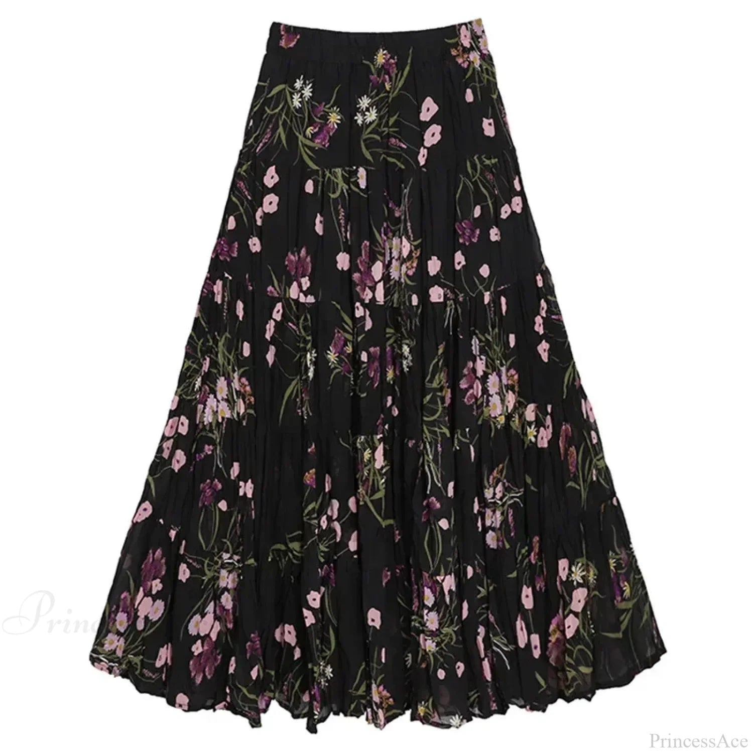 Kawaii Bohemian Floral Maxi Skirt Summer Retro Romantic image 7