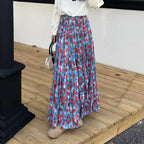 Kawaii Bohemian Floral Maxi Skirt Summer Retro Romantic image 9