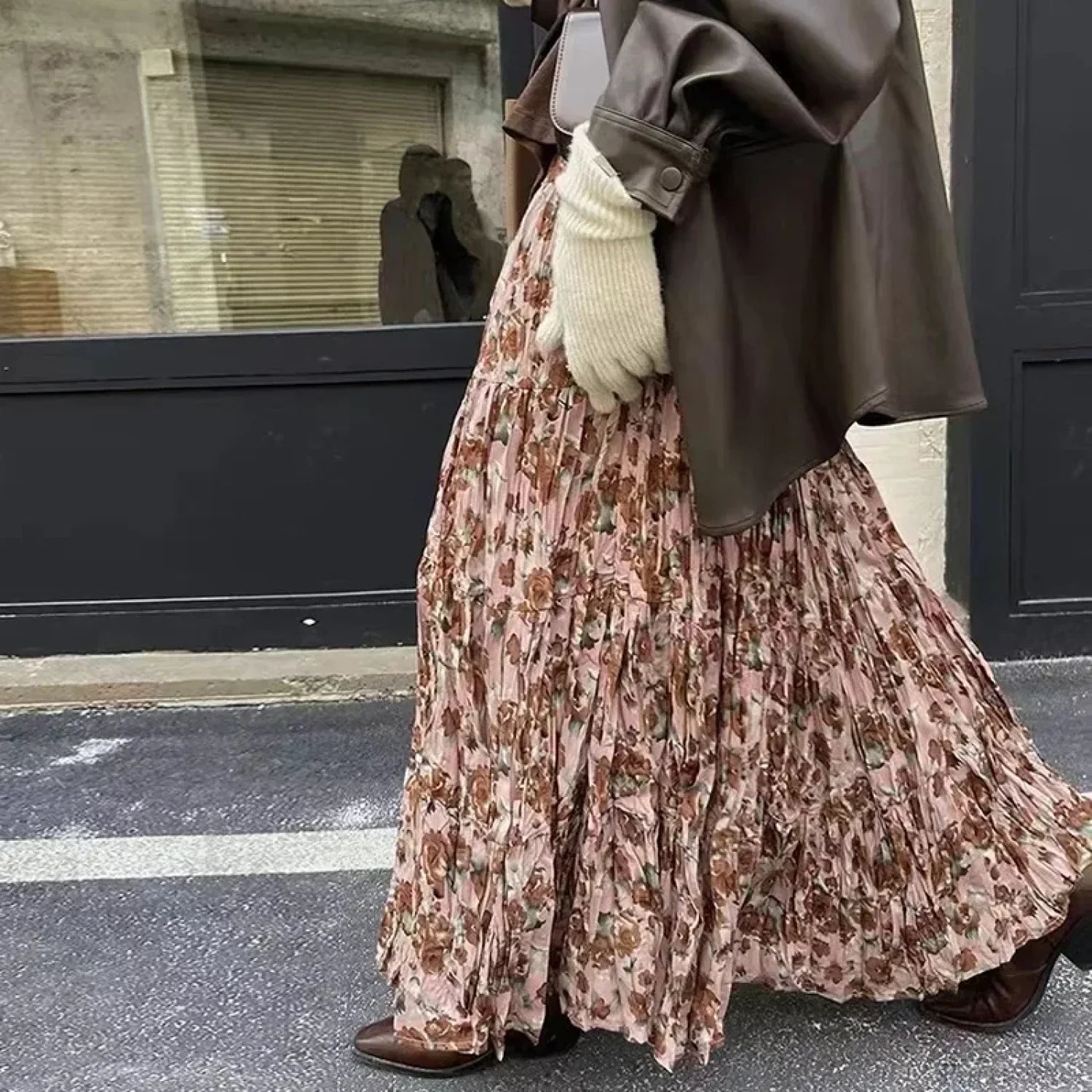 Kawaii Bohemian Floral Maxi Skirt Summer Retro Romantic image 6