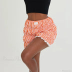 Kawaii Lace Hem Plaid Bloomer Short image 5