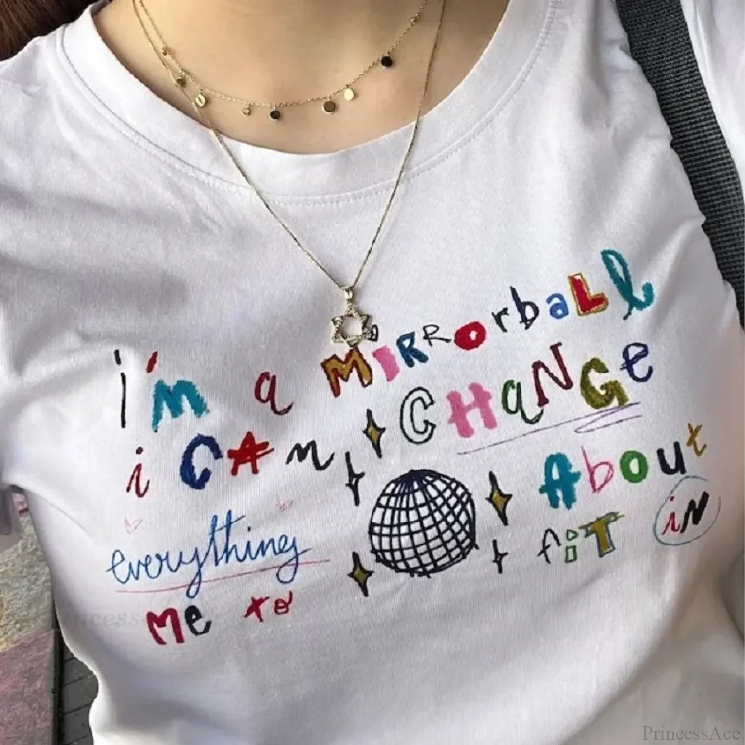 Kawaii Letter Print Crop Top T-shirt image 2