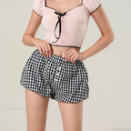 Kawaii Plaid Pumpkin Lounge Short image 2