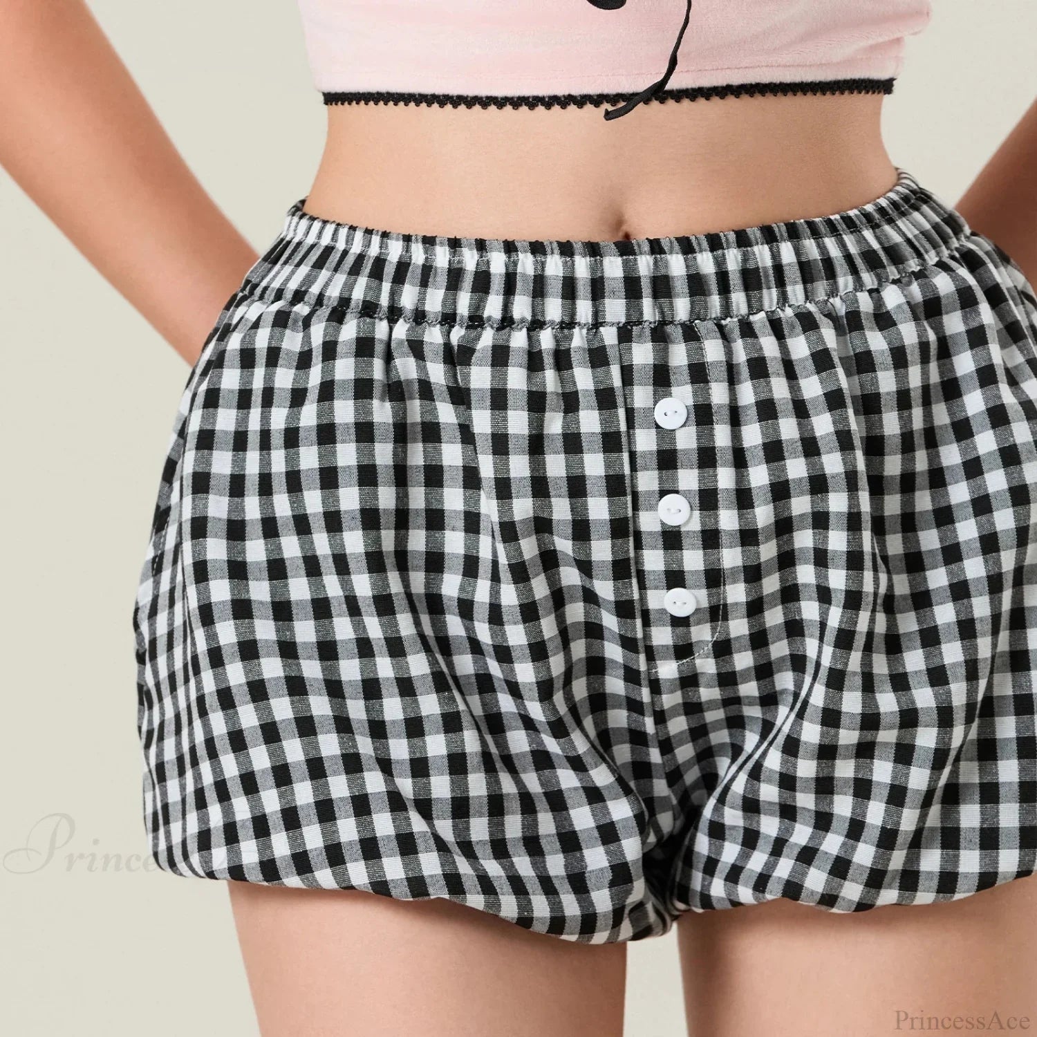 Kawaii Plaid Pumpkin Lounge Short image 7