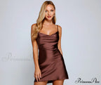 Keep It Sleek Charming Satin Mini Dress image 1