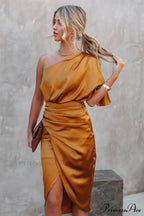 Kelly Satin Stylish Irregular Evening Dress image 9