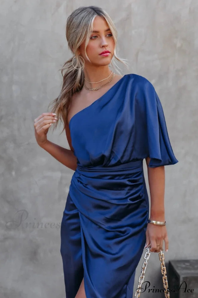 Kelly Satin Stylish Irregular Evening Dress image 14