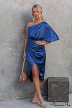 Kelly Satin Stylish Irregular Evening Dress image 11