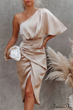 Kelly Satin Stylish Irregular Evening Dress image 4