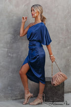 Kelly Satin Stylish Irregular Evening Dress image 12