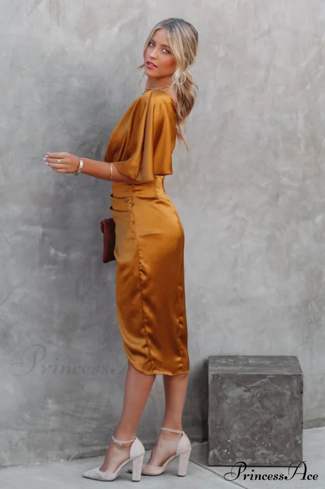 Kelly Satin Stylish Irregular Evening Dress image 7