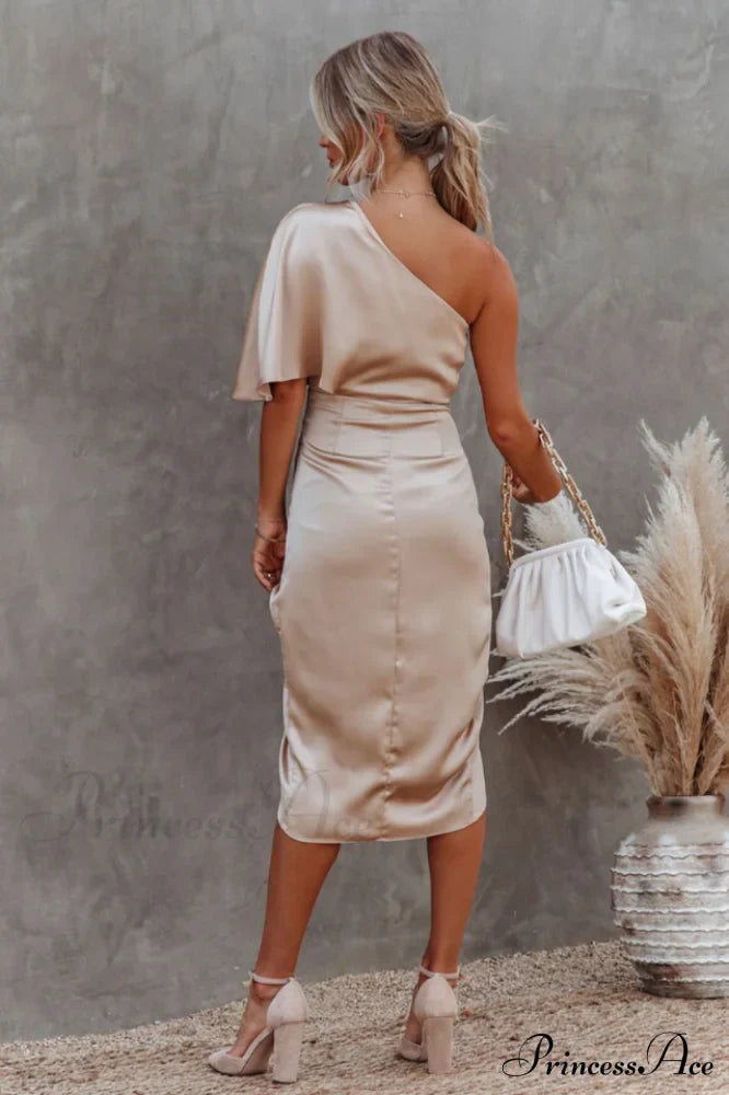 Kelly Satin Stylish Irregular Evening Dress image 2