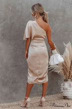 Kelly Satin Stylish Irregular Evening Dress image 2