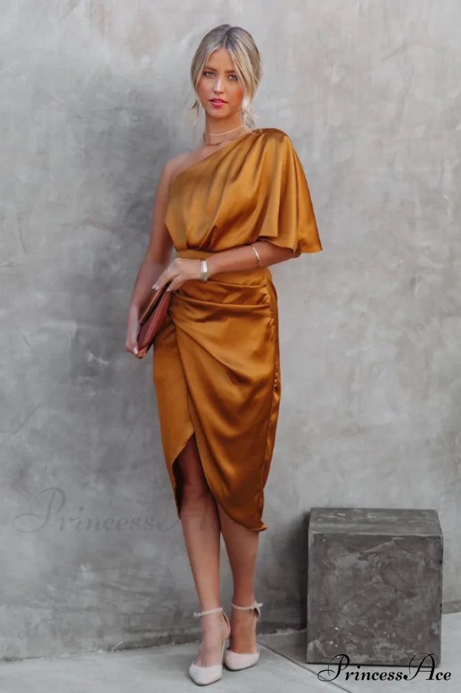 Kelly Satin Stylish Irregular Evening Dress image 6