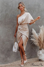 Kelly Satin Stylish Irregular Evening Dress image 1