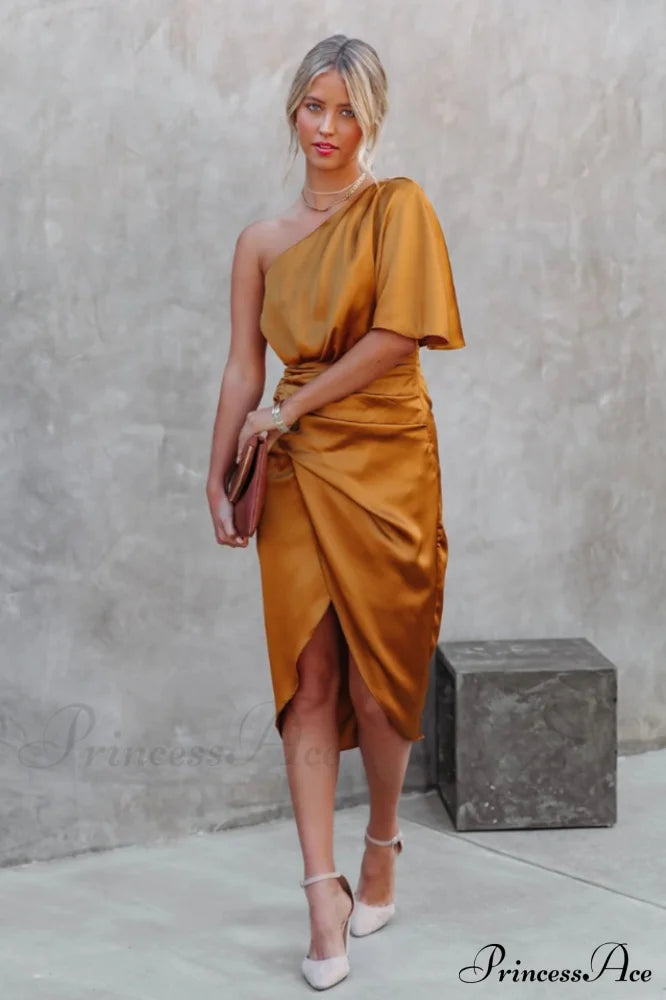 Kelly Satin Stylish Irregular Evening Dress image 5