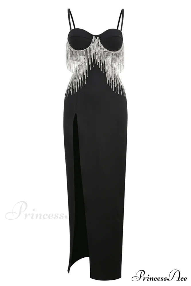 Keturah Crystal Stylish Embellished Midi Dress image 8