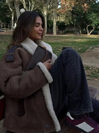 Khaki Single Breasted Leather Coat image 2