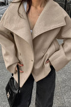 Khaki Wool Double Breasted Jacket image 3