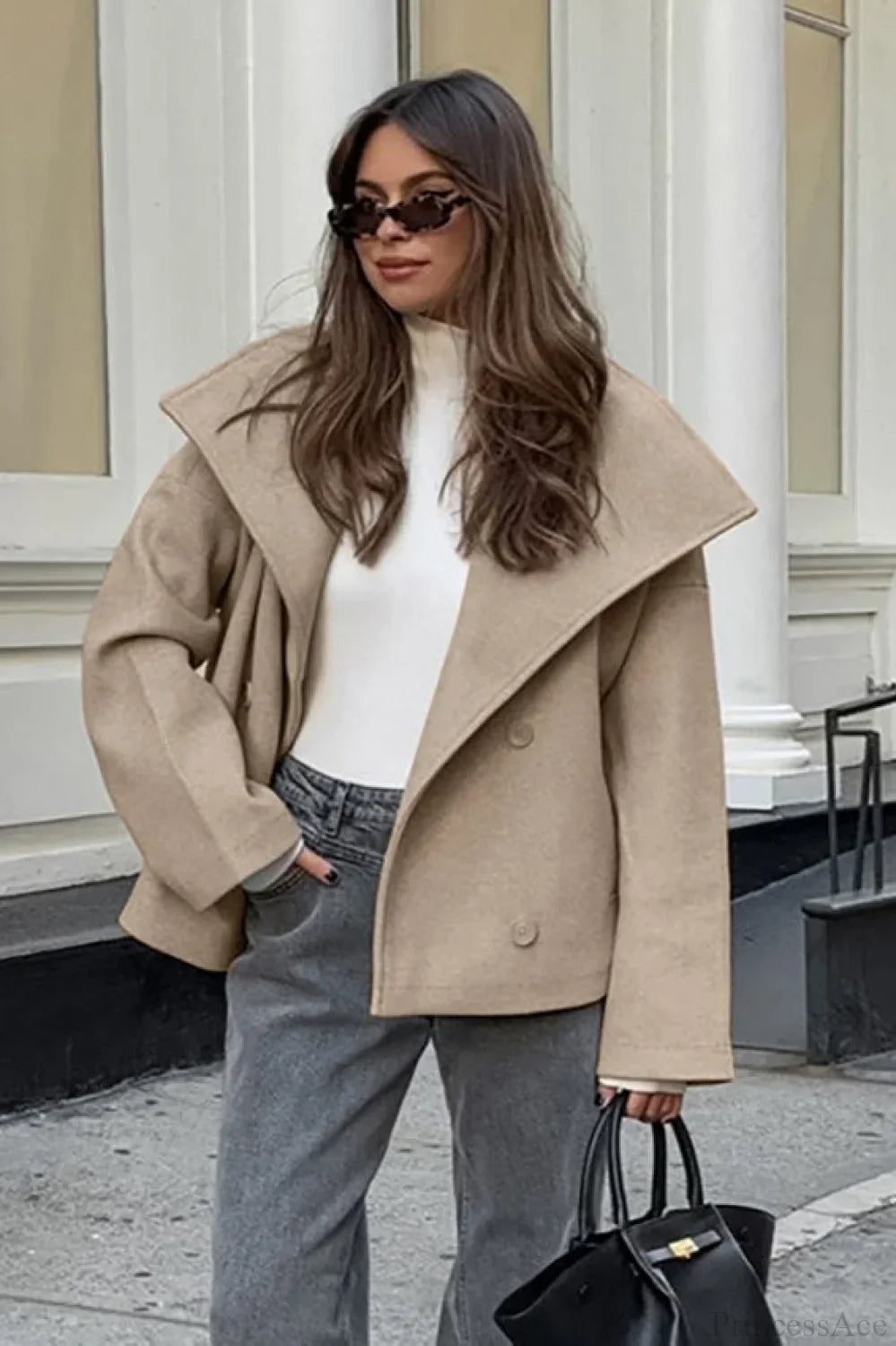 Khaki Wool Double Breasted Jacket image 2