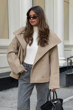 Khaki Wool Double Breasted Jacket image 2