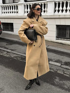 Khaki Woolen Double Breasted Coat image 2