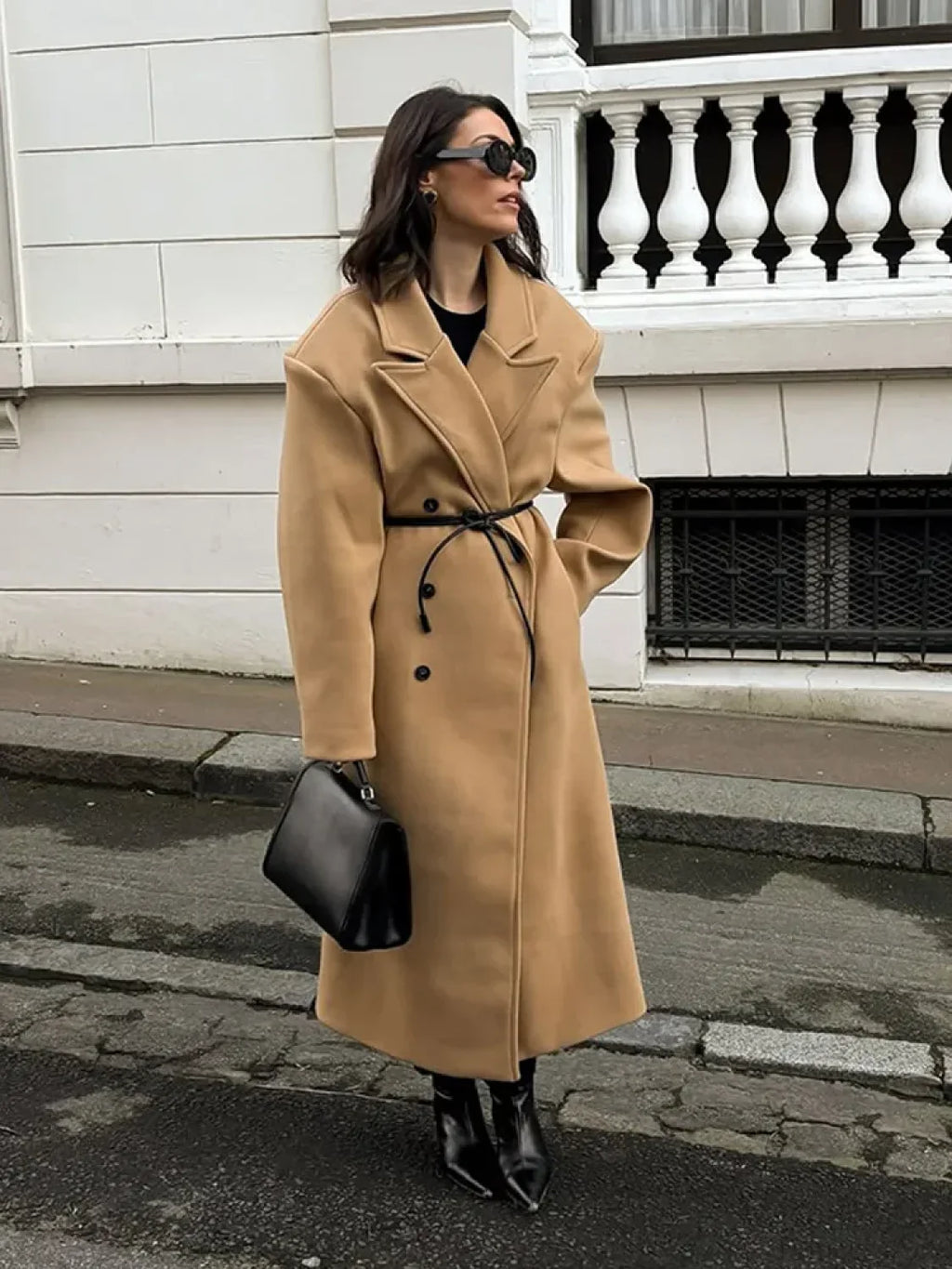 Khaki Woolen Double Breasted Coat image 6