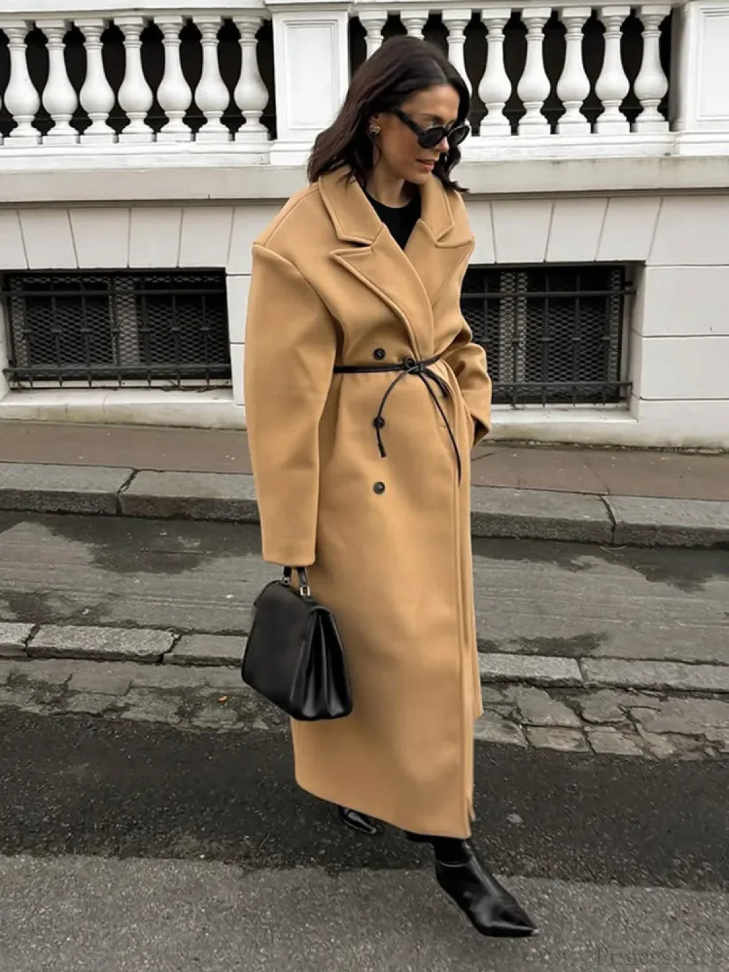 Khaki Woolen Double Breasted Coat image 1