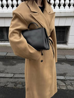 Khaki Woolen Double Breasted Coat image 5