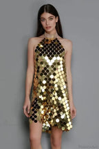 Kimora Halterneck Stylish Chainmail Mini Dress image 12