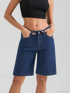 Knee-Length Button Denim Short image 4
