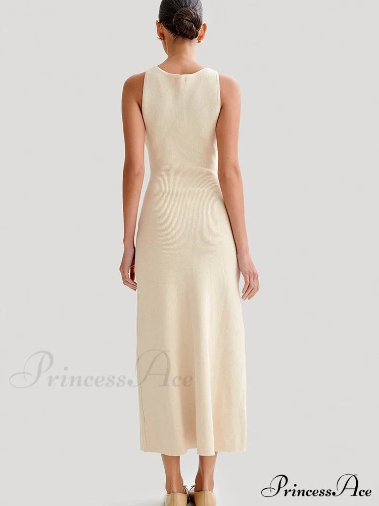 Knit Buttoned Stylish Midi Dress image 4