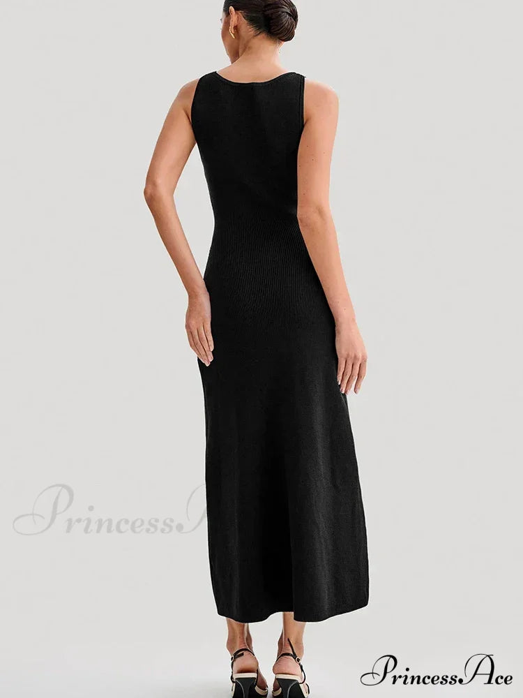 Knit Buttoned Stylish Midi Dress image 8