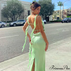 Knit Cut Out Backless Party Club Robes Maxi Dress image 3