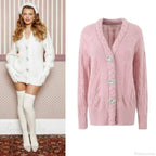 Knit Diamond Pink Cardigan image 2