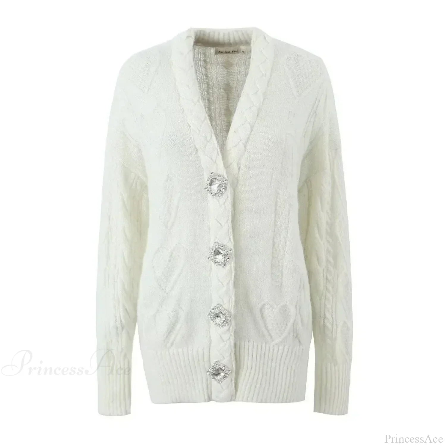 Knit Diamond Pink Cardigan image 6