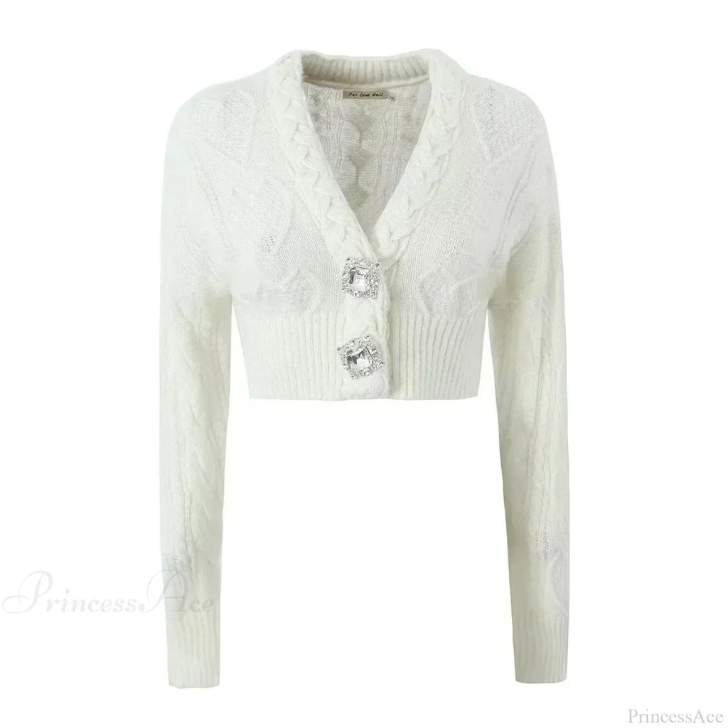 Knit Diamond Pink Cardigan image 7