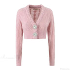 Knit Diamond Pink Cardigan image 3