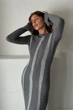 Knit Distressed Slim Maxi Dress image 2
