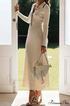 Knit Dress with Lapel image 4