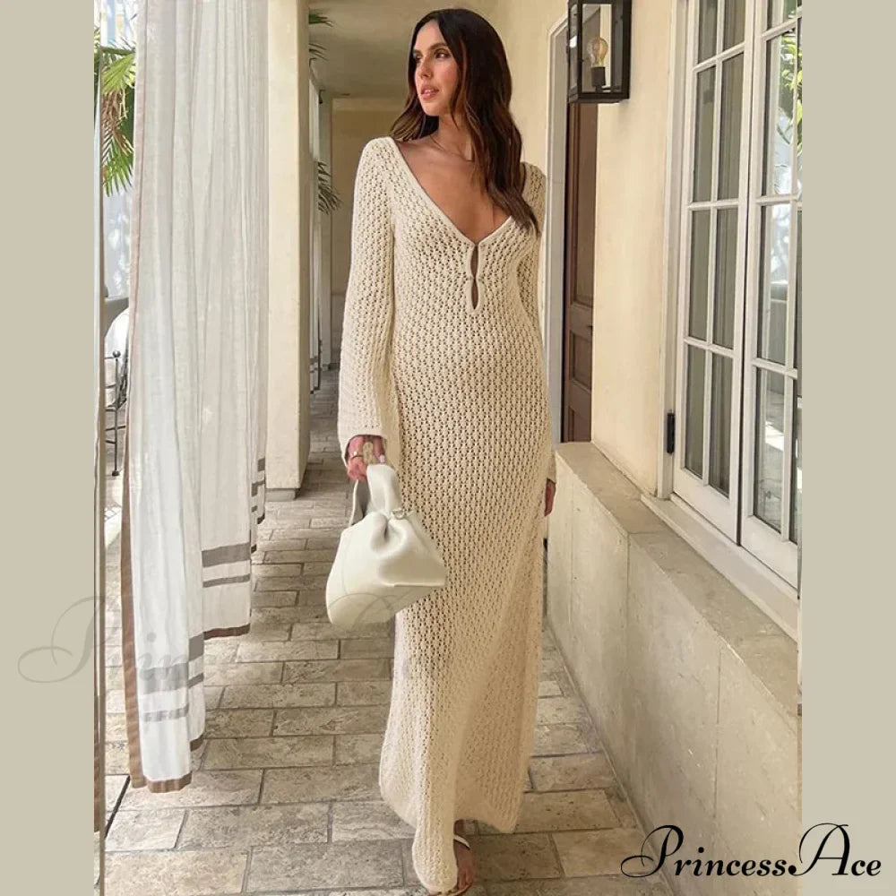 Knit Flare Stylish Long Sleeve Dress image 15