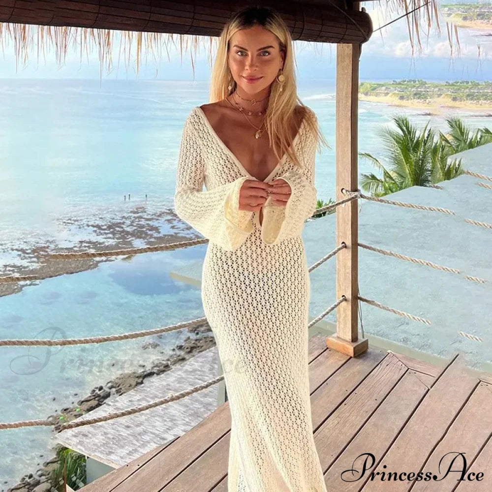 Knit Flare Stylish Long Sleeve Dress image 13