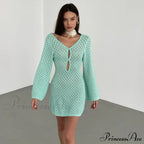 Knit Flare Stylish Long Sleeve Dress image 7