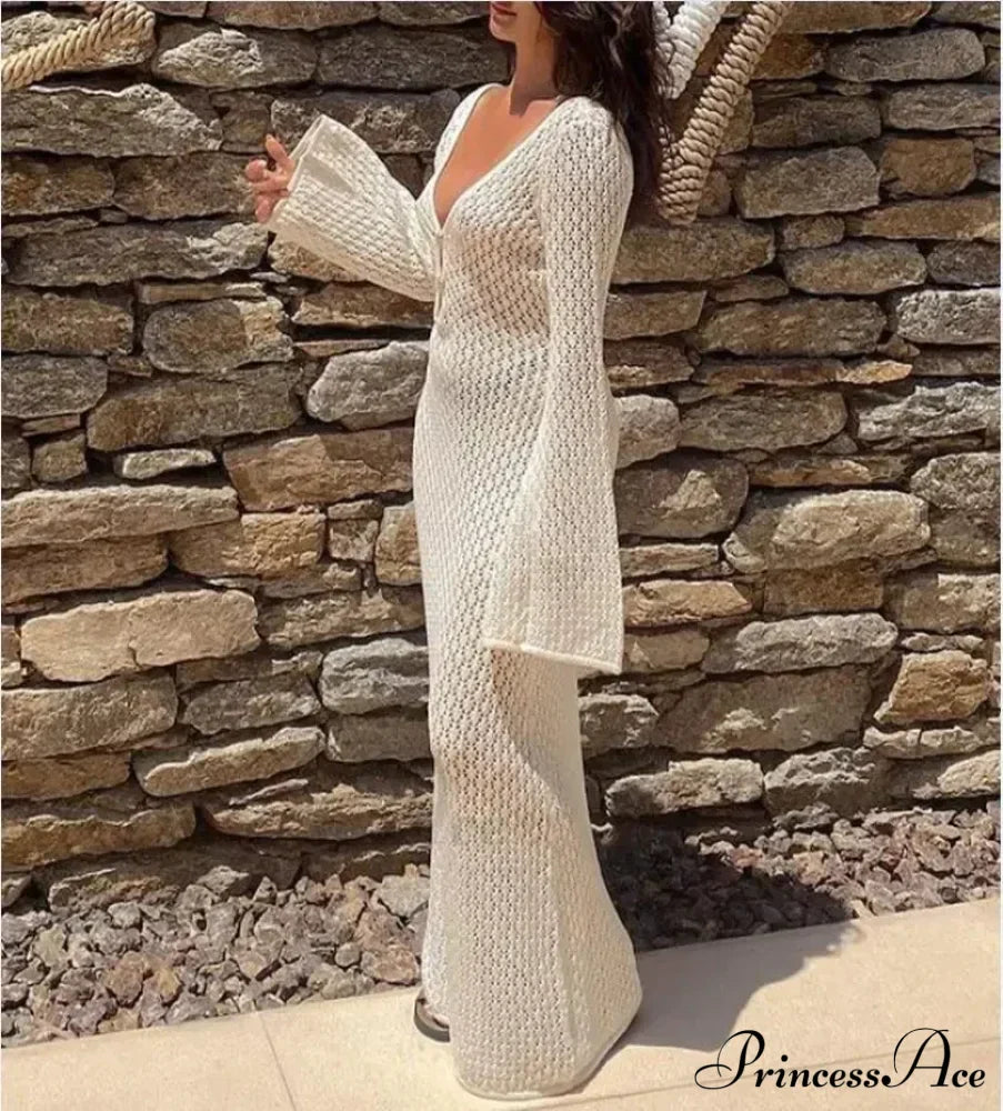 Knit Flare Stylish Long Sleeve Dress image 16